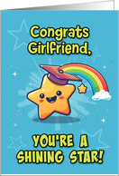 Girlfriend Congratulations Graduation LGBTQIA Kawaii Star card