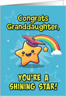 Granddaughter Congratulations Graduation LGBTQIA Kawaii Star card