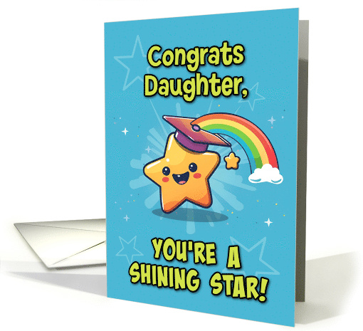 Daughter Congratulations Graduation LGBTQIA Kawaii Star card (1837158)