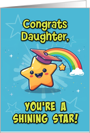 Daughter Congratulations Graduation LGBTQIA Kawaii Star card