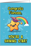 Fiancee Congratulations Graduation LGBTQIA Kawaii Star card