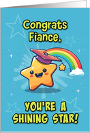 Fiance Congratulations Graduation LGBTQIA Kawaii Star card