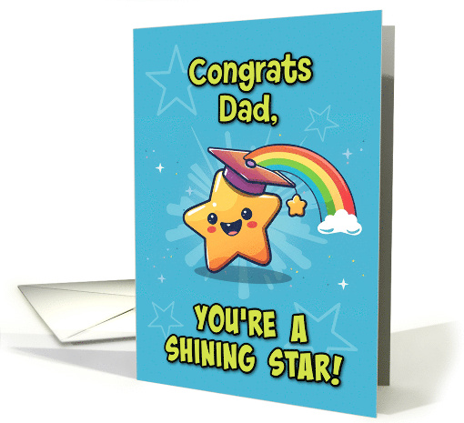 Dad Congratulations Graduation LGBTQIA Kawaii Star card (1837166)