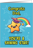 Dad Congratulations Graduation LGBTQIA Kawaii Star card