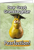 Great Granddaughter Congratulations Graduation Pear card