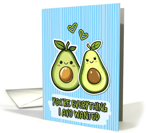 Pair of Kawaii Cartoon Avocados card (1837434)
