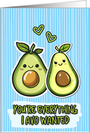 Pair of Kawaii Cartoon Avocados card