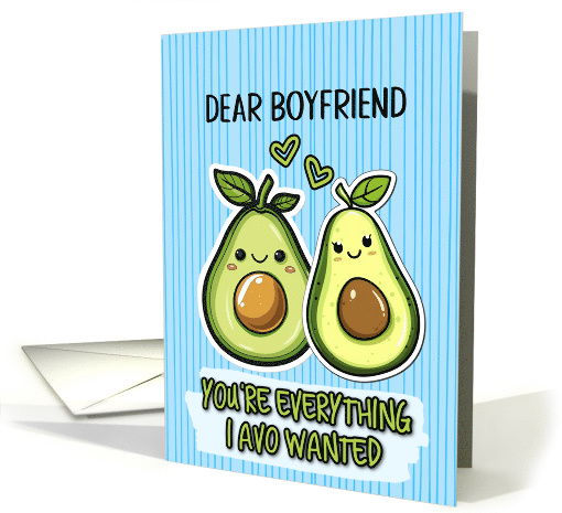 Boyfriend Pair of Kawaii Cartoon Avocados card (1837438)