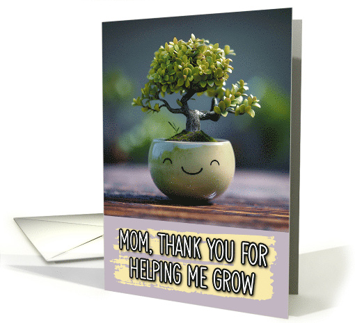 Mom Thank You Kawaii Bonzai Tree in Pot card (1837506)