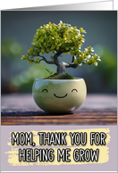 Mom Thank You Kawaii Bonzai Tree in Pot card