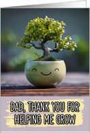 Dad Thank You Kawaii Bonzai Tree in Pot card