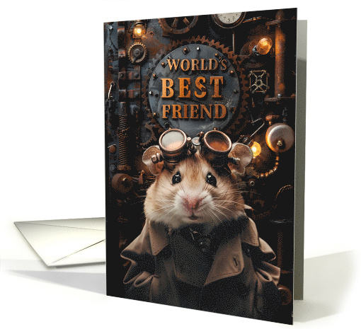 Friendship World's Best Friend Steampunk Hamster card (1837546)