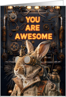 Thank You Steampunk Rabbit card
