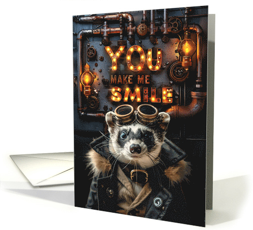 Friendship Smile Steampunk Ferret card (1837950)