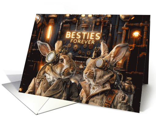 Friendship Besties Steampunk Rabbits card (1837954)