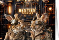 Friendship Besties Steampunk Rabbits card
