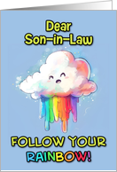 Son in Law Happy Pride LGBTQIA Kawaii Rainbow Cloud card