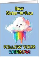 Sister in Law Happy Pride LGBTQIA Kawaii Rainbow Cloud card