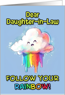 Daughter in Law Happy Pride LGBTQIA Kawaii Rainbow Cloud card