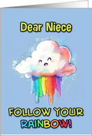 Niece Happy Pride LGBTQIA Kawaii Rainbow Cloud card