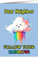 Neighbor Happy Pride LGBTQIA Kawaii Rainbow Cloud card