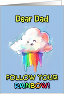 Dad Happy Pride LGBTQIA Kawaii Rainbow Cloud card