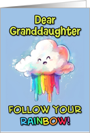 Granddaughter Happy Pride LGBTQIA Kawaii Rainbow Cloud card