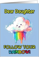 Daughter Happy Pride LGBTQIA Kawaii Rainbow Cloud card