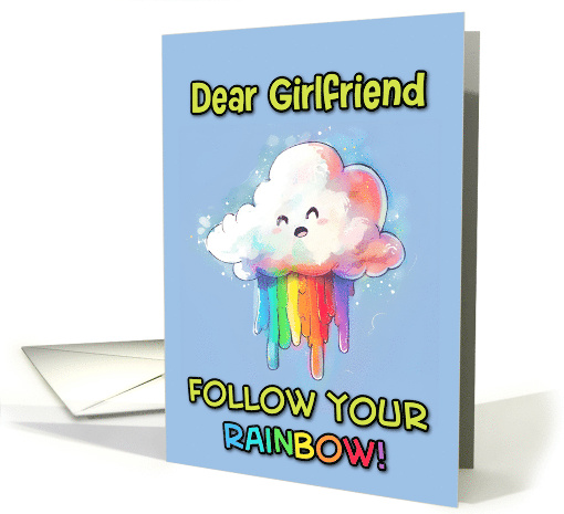 Girlfriend Happy Pride LGBTQIA Kawaii Rainbow Cloud card (1838002)