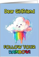 Girlfriend Happy Pride LGBTQIA Kawaii Rainbow Cloud card