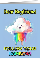 Boyfriend Happy Pride LGBTQIA Kawaii Rainbow Cloud card