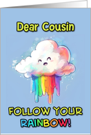 Cousin Happy Pride LGBTQIA Kawaii Rainbow Cloud card
