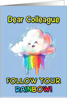 Colleague Happy Pride LGBTQIA Kawaii Rainbow Cloud card
