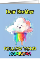 Brother Happy Pride LGBTQIA Kawaii Rainbow Cloud card