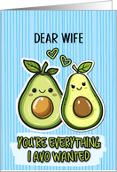 Wife Pair of Kawaii Cartoon Avocados card