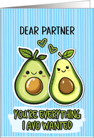 Partner Pair of Kawaii Cartoon Avocados card