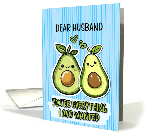 Husband Pair of Kawaii Cartoon Avocados card (1838034)