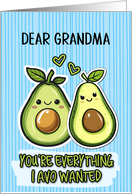 Grandma Pair of Kawaii Cartoon Avocados card
