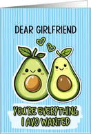 Girlfriend Pair of Kawaii Cartoon Avocados card