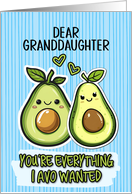 Granddaughter Pair of Kawaii Cartoon Avocados card