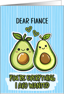 Fiance Pair of Kawaii Cartoon Avocados card