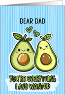 Dad Pair of Kawaii Cartoon Avocados card