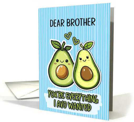 Brother Pair of Kawaii Cartoon Avocados card (1838058)
