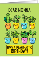 Nonna Happy Birthday Kawaii Cartoon Plants in Pots card