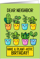 Neighbor Happy Birthday Kawaii Cartoon Plants in Pots card