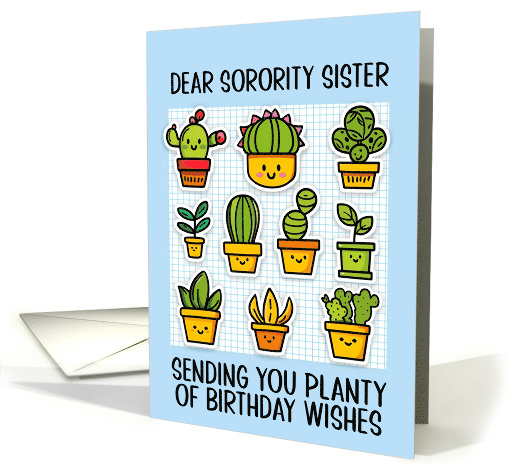 Sorority Sister Happy Birthday Kawaii Cartoon Cactus... (1838916)