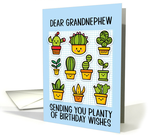 Grandnephew Happy Birthday Kawaii Cartoon Cactus Plants card (1839014)