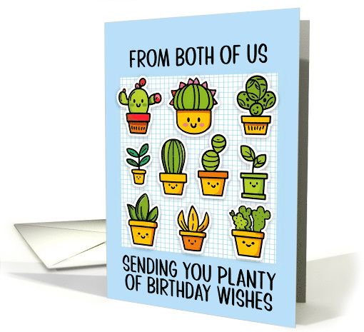 From Couple Happy Birthday Kawaii Cartoon Cactus Plants card (1839032)
