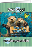 Poppi Happy Birthday Otters with Birthday Sign card