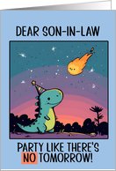 Son in Law Happy Birthday Kawaii Cartoon Dino card